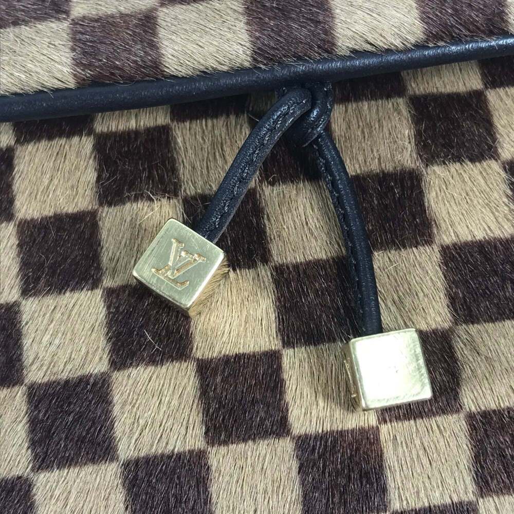 LOUIS VUITTON Authentic Brown Damier Leather Pochette Shoulder Bag - Picture 10 of 16